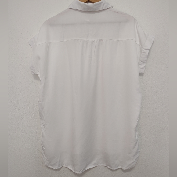 Quince White Vintage Wash Tencel Short Sleeve Button Front Camp Shirt Size Small - Picture 2 of 12